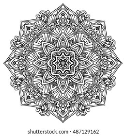 Vector round abstract circle. Mandala style.