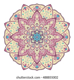 Vector round abstract circle. Mandala style.