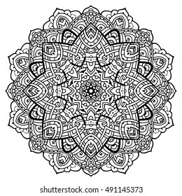 Vector round abstract circle. Mandala style.