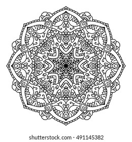 Vector round abstract circle. Mandala style.