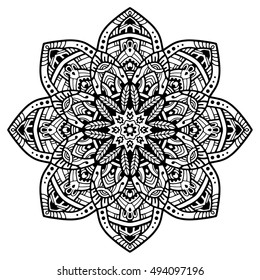 Vector round abstract circle. Mandala style.