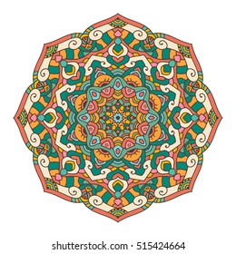 Vector round abstract circle. Mandala style