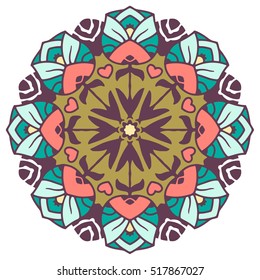 Vector round abstract circle. Mandala style.
