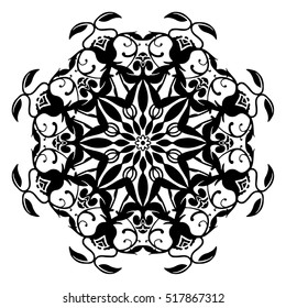 Vector round abstract circle. Mandala style.