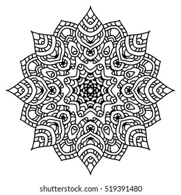 Vector round abstract circle. Mandala style.