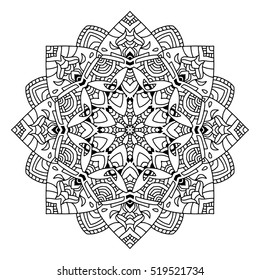 Vector round abstract circle. Mandala style.