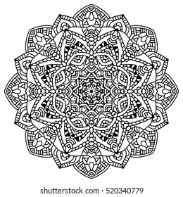 Vector round abstract circle. Mandala style.