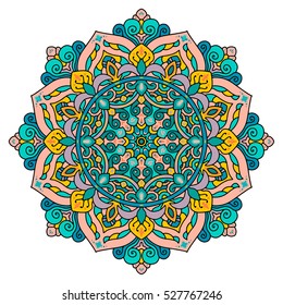 Vector round abstract circle. Mandala style.