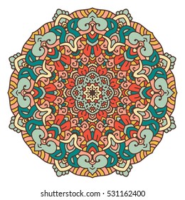 Vector round abstract circle. Mandala style.