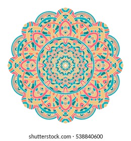 Vector round abstract circle. Mandala style.