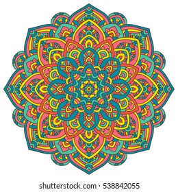 Vector round abstract circle. Mandala style.
