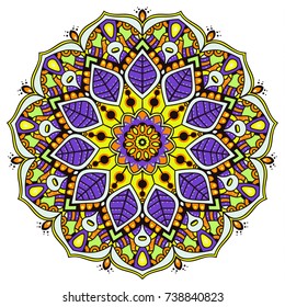 Vector round abstract circle. Mandala style.