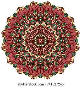 Vector round abstract circle. Mandala style.