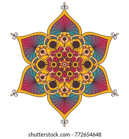 Vector round abstract circle. Mandala style decorative element.