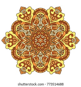 Vector round abstract circle. Mandala style decorative element.
