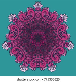 Vector round abstract circle. Mandala style.