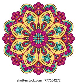 Vector round abstract circle. Mandala style.