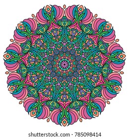 Vector round abstract circle. Mandala style.