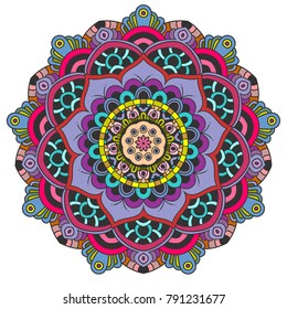 Vector round abstract circle. Mandala style.