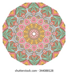 Vector round abstract circle. Pastel colors.