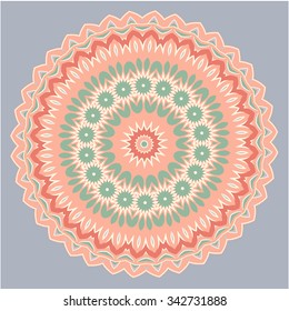 Vector round abstract circle. Vintage style with soft colors.