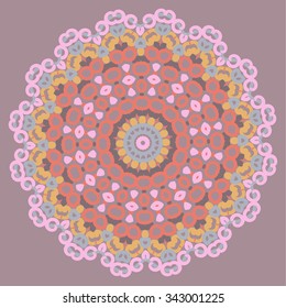 Vector round abstract circle. Vintage style with soft colors.