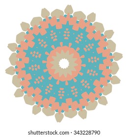 Vector round abstract circle. Vintage style with soft colors.