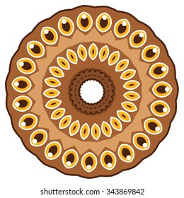 Vector round abstract circle. Vintage style with soft colors.
