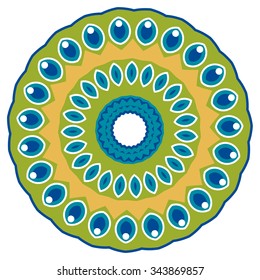 Vector round abstract circle. Vintage style with soft colors.
