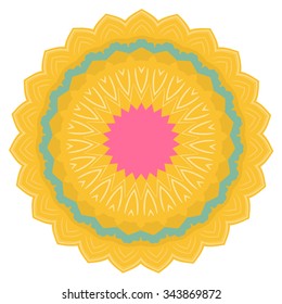 Vector round abstract circle. Vintage style with soft colors.
