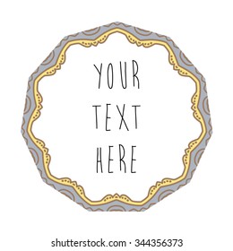 Vector round abstract circle. Vintage style with soft colors.

