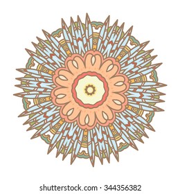 Vector round abstract circle. Vintage style with soft colors.

