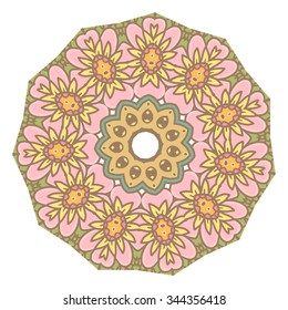 Vector round abstract circle. Vintage style with soft colors.

