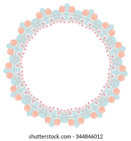 Vector round abstract circle. Vintage style with soft colors.