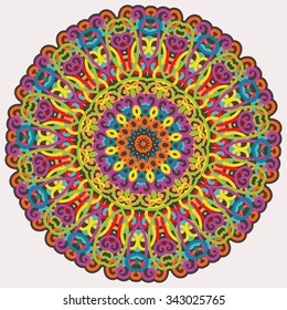 Vector round abstract circle. Vivid colors on white background.