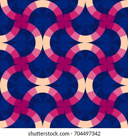 Vector of  round abstract geometric pattern and background. Seamless texture retro memphis style, fashion 80-90s. Wrap holiday packaging