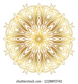 Vector round abstract Mandala style decorative element. Hand-Drawn Vector illustration. Can be used for textile, greeting card, coloring book, phone case print
