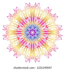Vector round abstract Mandala style decorative element. Hand-Drawn Vector illustration. Can be used for textile, greeting card, coloring book, phone case print