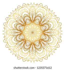 Vector round abstract Mandala style decorative element. Hand-Drawn Vector illustration. Can be used for textile, greeting card, coloring book, phone case print