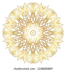 Vector round abstract Mandala style decorative element. Hand-Drawn Vector illustration. Can be used for textile, greeting card, coloring book, phone case print
