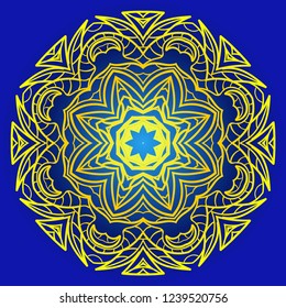 Vector round abstract Mandala style decorative element. Hand-Drawn Vector illustration. Can be used for textile, greeting card, coloring book, phone case print