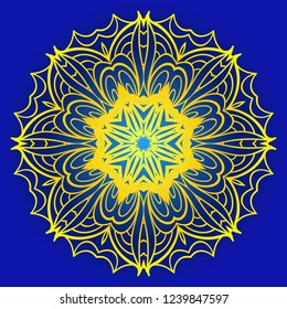 Vector round abstract Mandala style decorative element. Hand-Drawn Vector illustration. Can be used for textile, greeting card, coloring book, phone case print