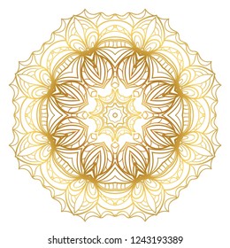 Vector round abstract Mandala style decorative element. Hand-Drawn Vector illustration. Can be used for textile, greeting card, coloring book, phone case print