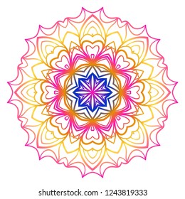 Vector round abstract Mandala style decorative element. Hand-Drawn Vector illustration. Can be used for textile, greeting card, coloring book, phone case print
