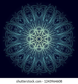 Vector round abstract Mandala style decorative element. Hand-Drawn Vector illustration. Can be used for textile, greeting card, coloring book, phone case print