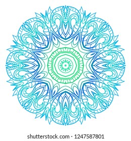 Vector round abstract Mandala style decorative element. Hand-Drawn Vector illustration. Can be used for textile, greeting card, coloring book, phone case print