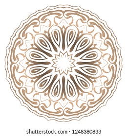 Vector round abstract Mandala style decorative element. Hand-Drawn Vector illustration. Can be used for textile, greeting card, coloring book, phone case print