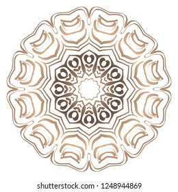 Vector round abstract Mandala style decorative element. Hand-Drawn Vector illustration. Can be used for textile, greeting card, coloring book, phone case print