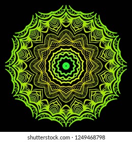Vector round abstract Mandala style decorative element. Hand-Drawn Vector illustration. Can be used for textile, greeting card, coloring book, phone case print