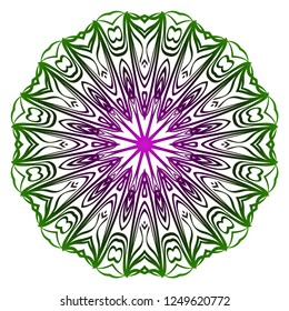 Vector round abstract Mandala style decorative element. Hand-Drawn Vector illustration. Can be used for textile, greeting card, coloring book, phone case print